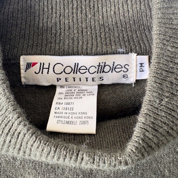 JH Collectibles Petites Olive Green Size PM Lambswool/ Angora Blend - Picture 8 of 8